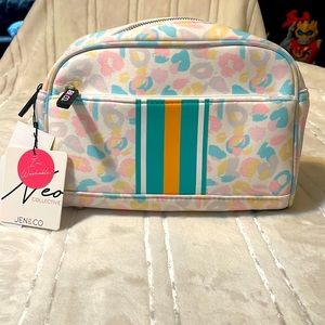 Rainbow Cheetah Neoprene Cosmetic Bag